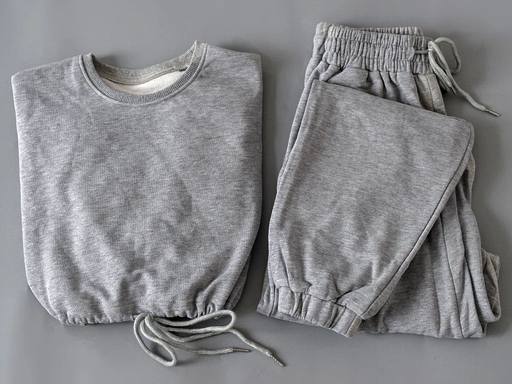 Autumn Winter Yoga Set Fitness Sport Sweatshirts Long Sleeve Crop Top Gyms Women Tracksuit Elastic Waist Trousers Sweatpants