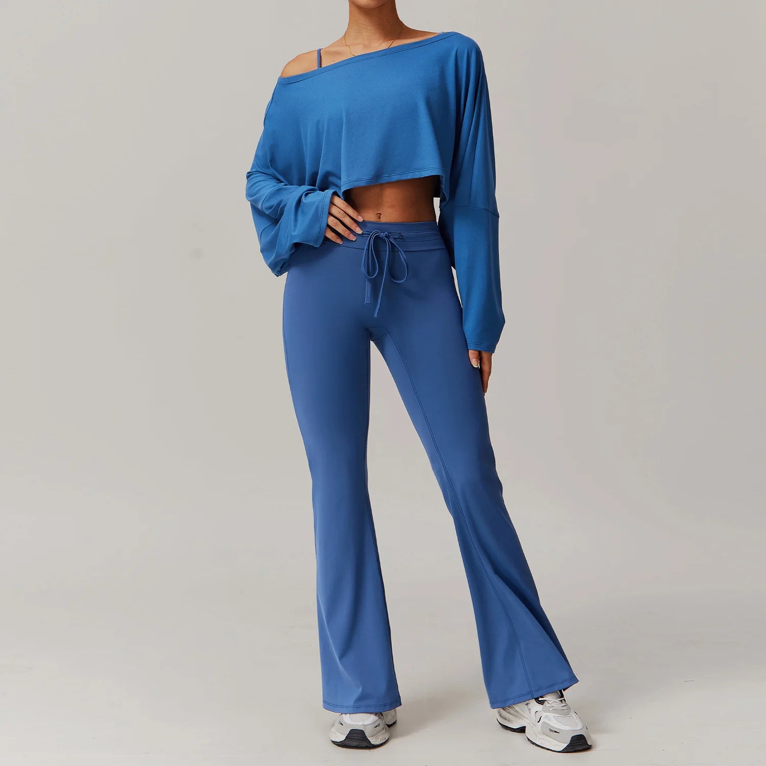 Seamless Yoga Sets Sports Fitness Casual Hip-lifting Flared Pants Bra Yoga Clothes Workout Gym Short-sleeved Tracksuit for Women