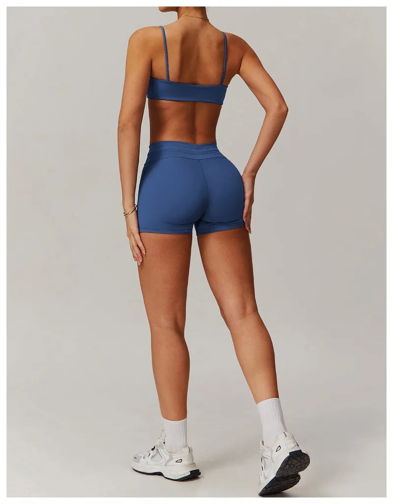 Seamless Yoga Sets Sports Fitness Casual Hip-lifting Flared Pants Bra Yoga Clothes Workout Gym Short-sleeved Tracksuit for Women