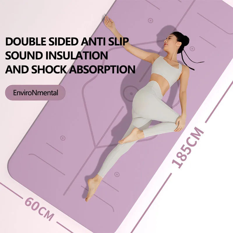 TPE Yoga Mat 6mm Pilates Mat Home Anti slip Shock Absorbent Soundproofing Fitness Mat Special Jumping Exercise Mat 183*60cm