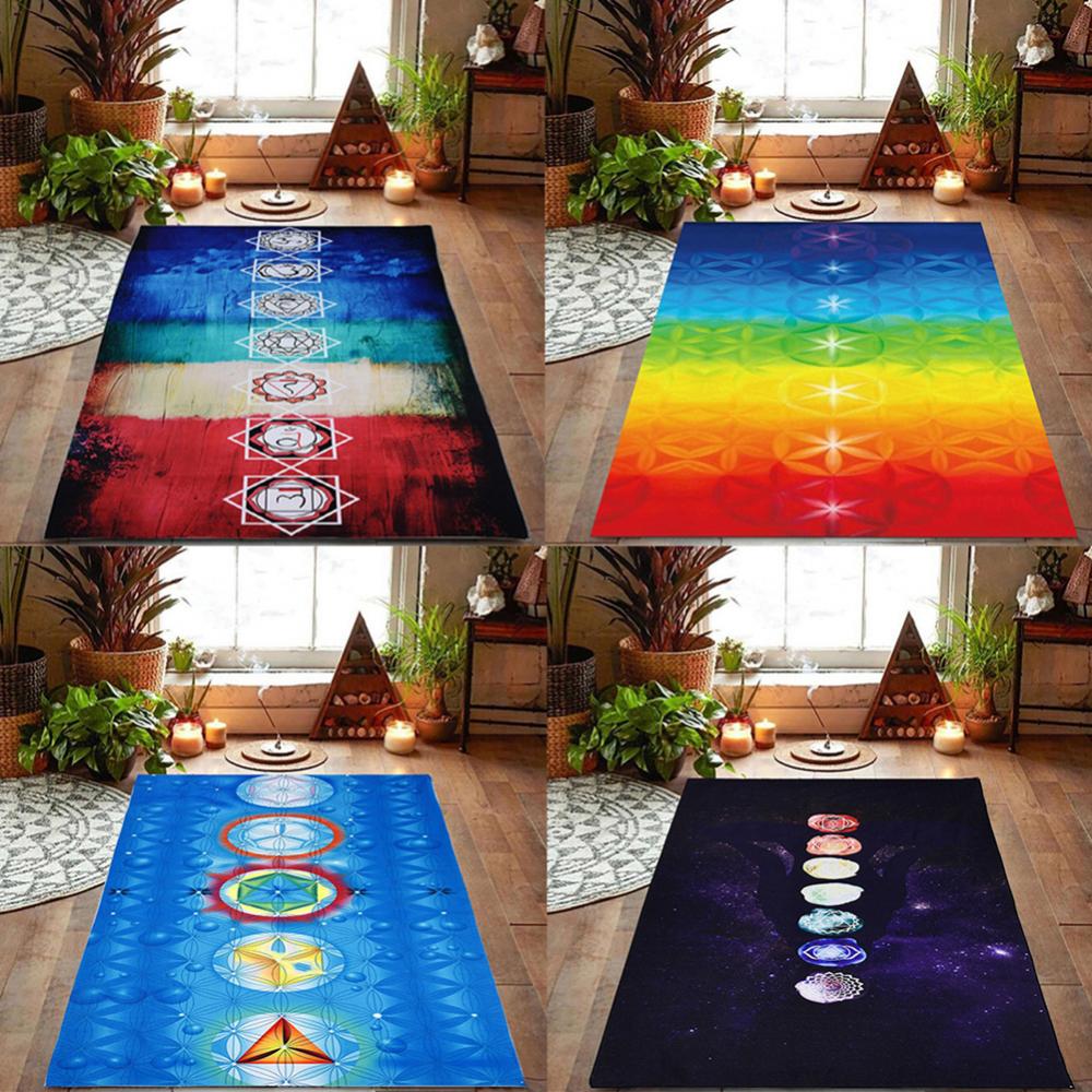 Rainbow 7 Chakra Bohemia Blanket Tapestry Summer Beach Towel Yoga Mat Pad Yoga Mats Wall Hanging Tapestry Yoga Tapestry Blanket