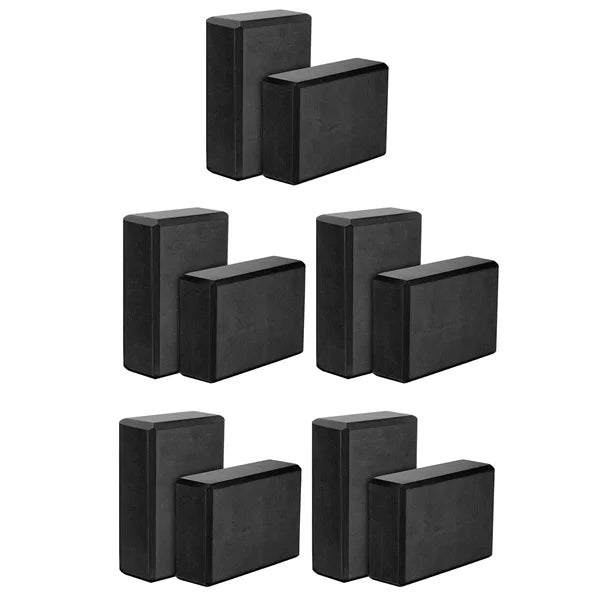 Yoga Blocks 2 Pack,23X15X7.6Cm High Density EVA Foam Yoga Block Exercise Bricks,Eco Friendly & Lightweight,Black