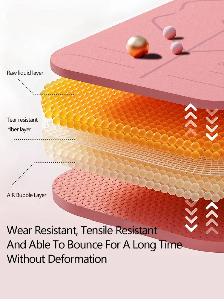 TPE Yoga Mat 6mm Pilates Mat Home Anti slip Shock Absorbent Soundproofing Fitness Mat Special Jumping Exercise Mat 183*60cm