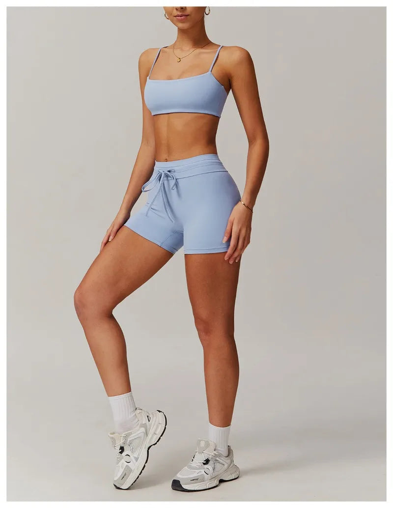 Seamless Yoga Sets Sports Fitness Casual Hip-lifting Flared Pants Bra Yoga Clothes Workout Gym Short-sleeved Tracksuit for Women