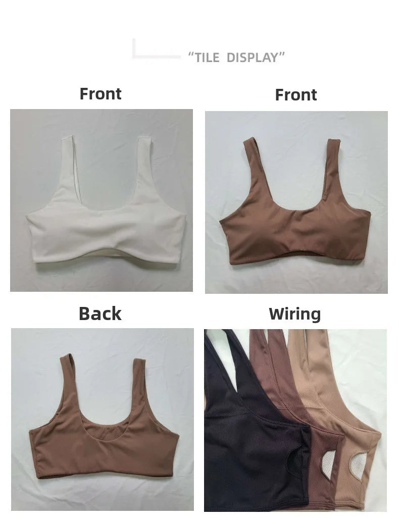 2025 Fitness Bra Short Sleeve Simple Shockproof Sports Curved Hem Yoga Shirt Slim Fit Crop Top Run Gym Shirts Women Active Wear