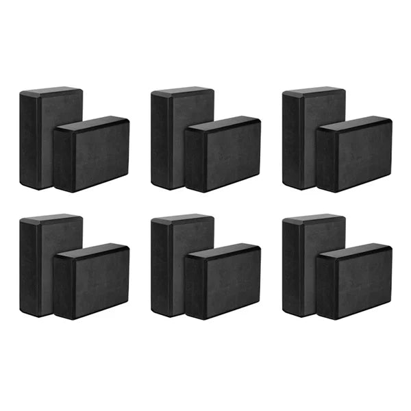 Yoga Blocks 2 Pack,23X15X7.6Cm High Density EVA Foam Yoga Block Exercise Bricks,Eco Friendly & Lightweight,Black