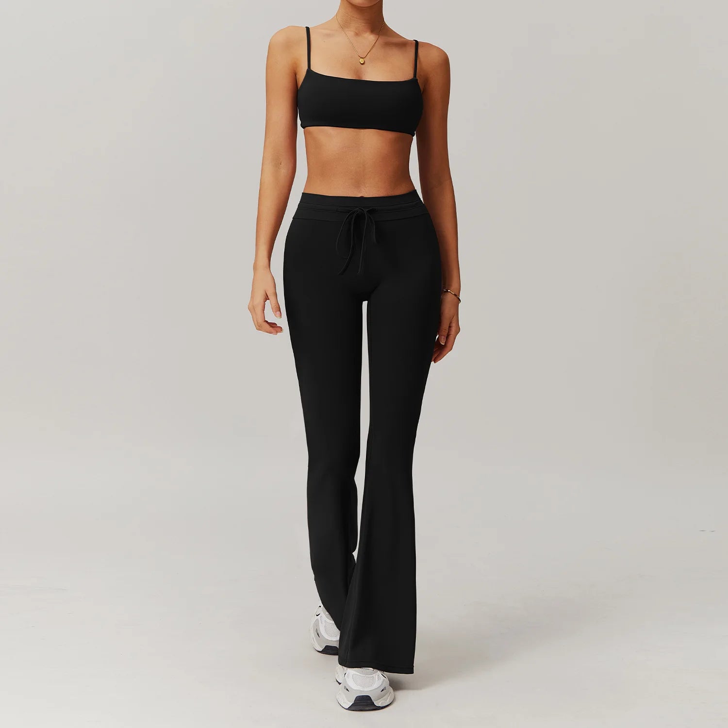 Seamless Yoga Sets Sports Fitness Casual Hip-lifting Flared Pants Bra Yoga Clothes Workout Gym Short-sleeved Tracksuit for Women