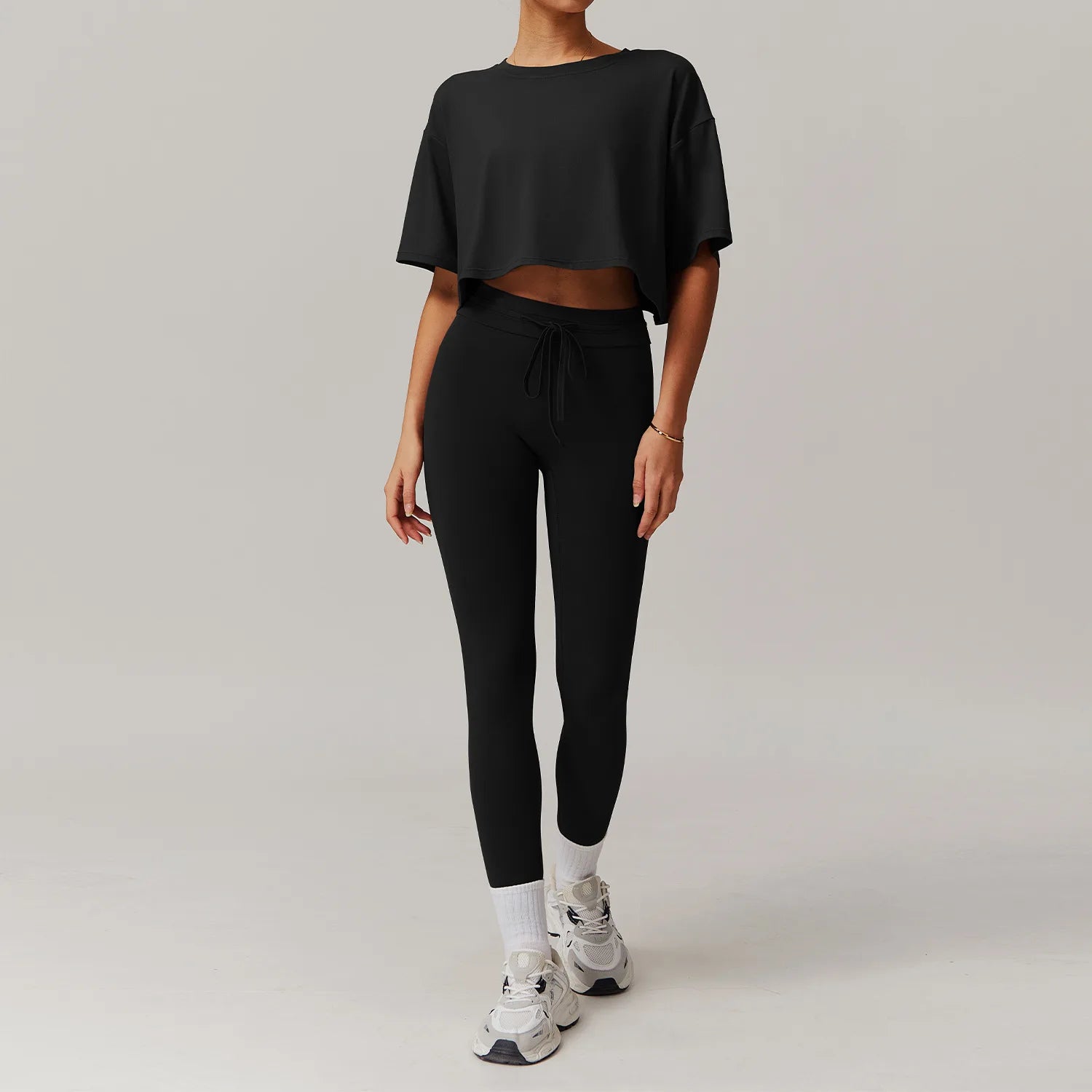 Seamless Yoga Sets Sports Fitness Casual Hip-lifting Flared Pants Bra Yoga Clothes Workout Gym Short-sleeved Tracksuit for Women