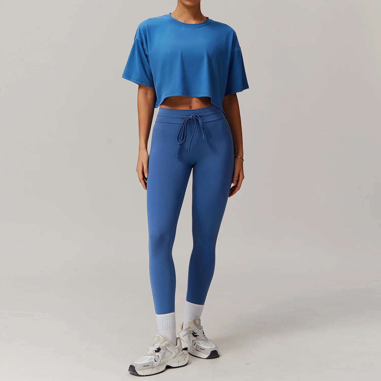 Seamless Yoga Sets Sports Fitness Casual Hip-lifting Flared Pants Bra Yoga Clothes Workout Gym Short-sleeved Tracksuit for Women