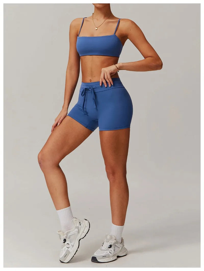 Seamless Yoga Sets Sports Fitness Casual Hip-lifting Flared Pants Bra Yoga Clothes Workout Gym Short-sleeved Tracksuit for Women