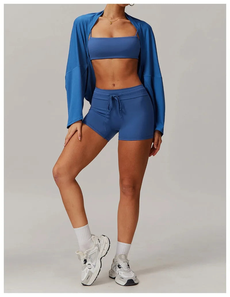 Seamless Yoga Sets Sports Fitness Casual Hip-lifting Flared Pants Bra Yoga Clothes Workout Gym Short-sleeved Tracksuit for Women