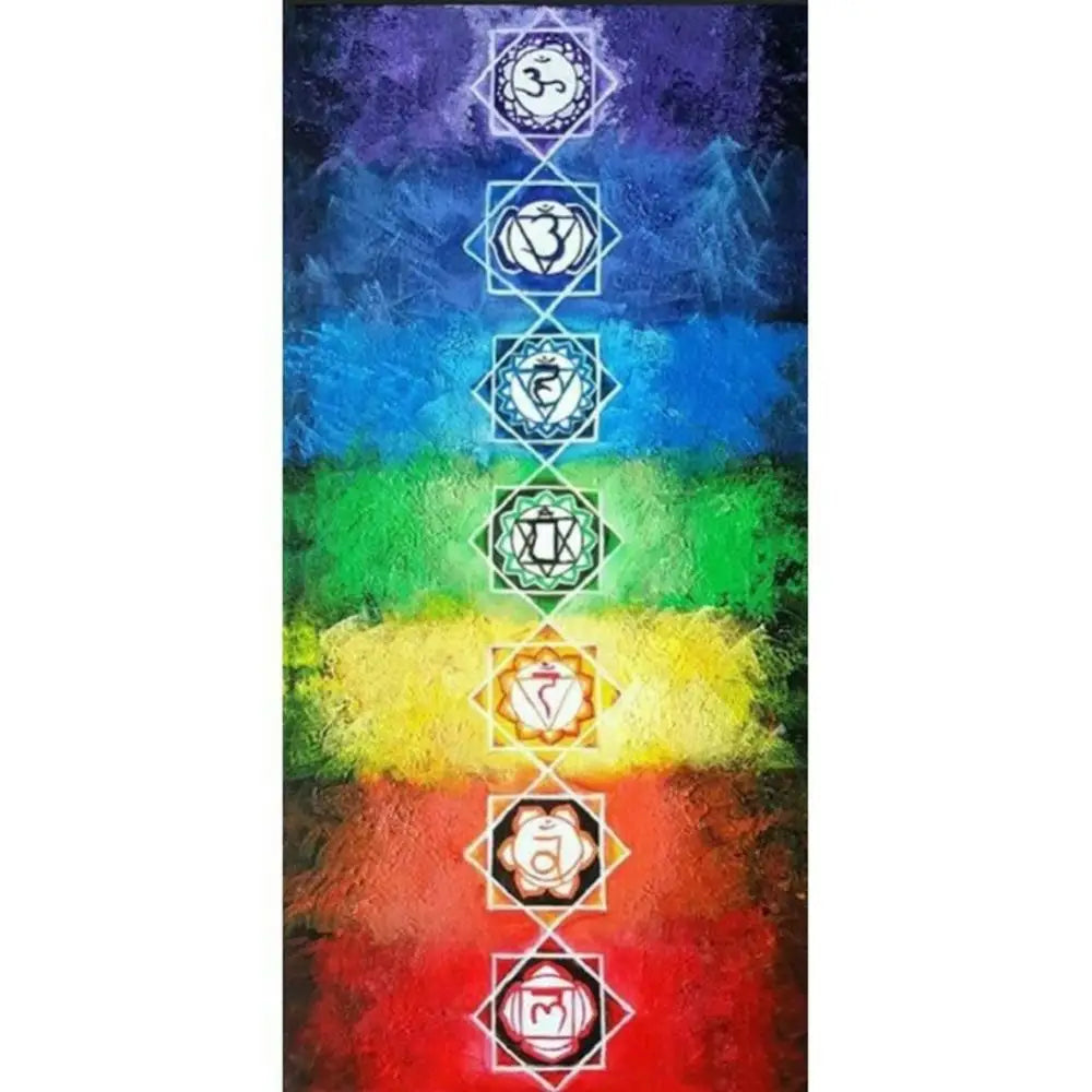 Rainbow 7 Chakra Bohemia Blanket Tapestry Summer Beach Towel Yoga Mat Pad Yoga Mats Wall Hanging Tapestry Yoga Tapestry Blanket