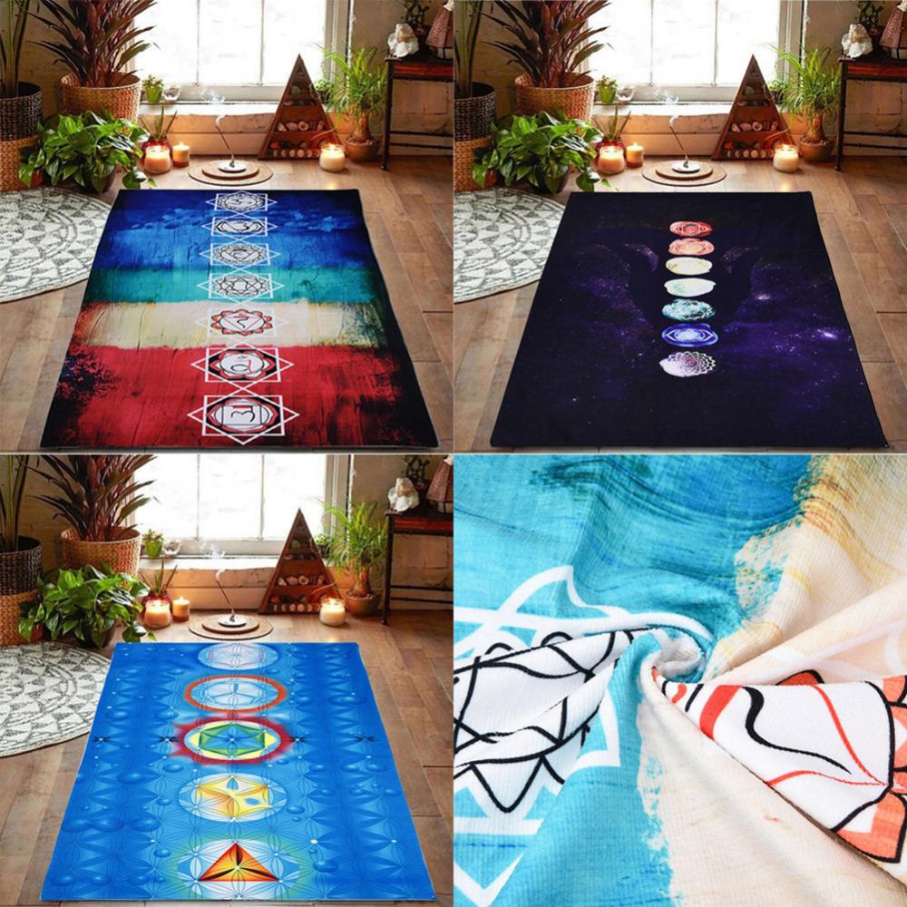 Rainbow 7 Chakra Bohemia Blanket Tapestry Summer Beach Towel Yoga Mat Pad Yoga Mats Wall Hanging Tapestry Yoga Tapestry Blanket