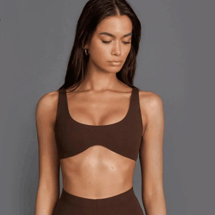 2025 Fitness Bra Short Sleeve Simple Shockproof Sports Curved Hem Yoga Shirt Slim Fit Crop Top Run Gym Shirts Women Active Wear
