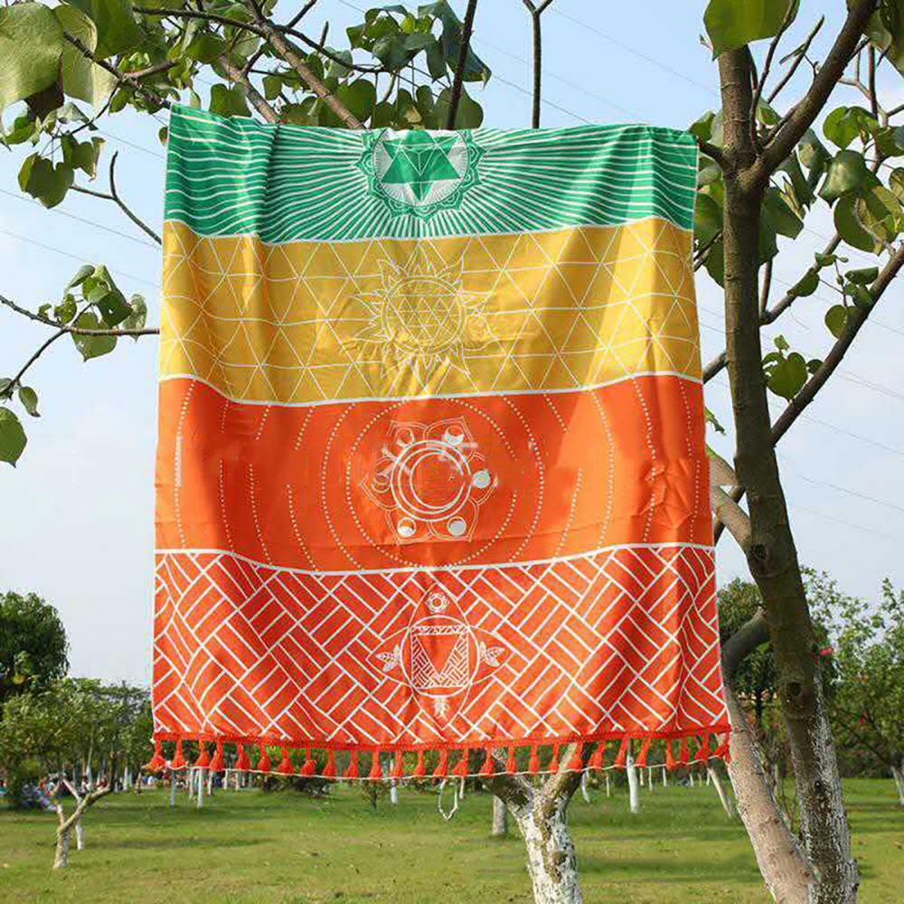 Rainbow 7 Chakra Bohemia Blanket Tapestry Summer Beach Towel Yoga Mat Pad Yoga Mats Wall Hanging Tapestry Yoga Tapestry Blanket