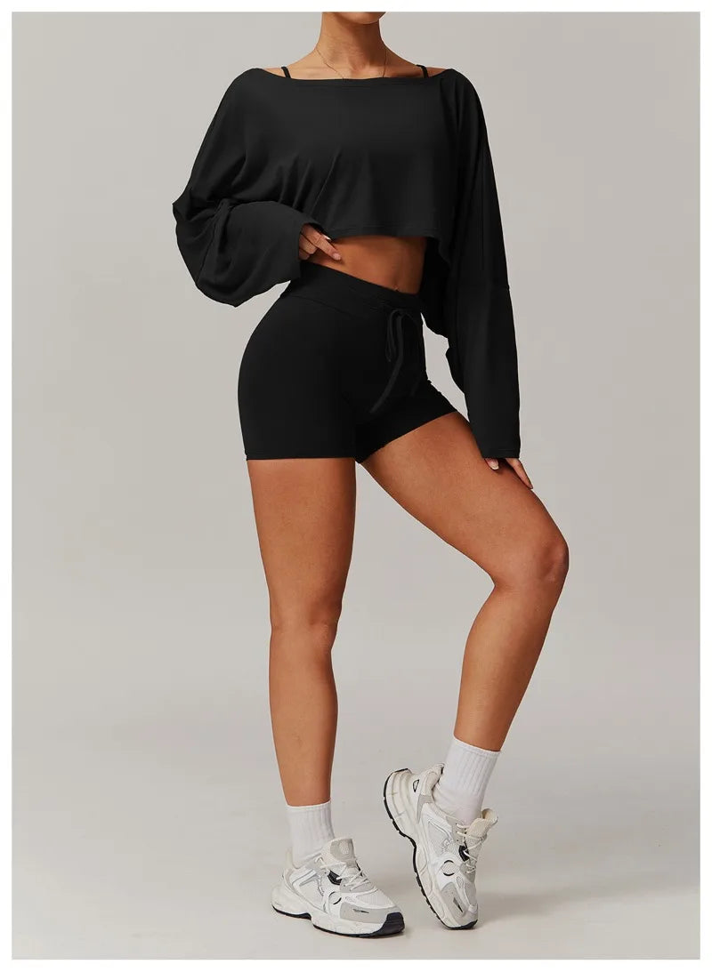 Seamless Yoga Sets Sports Fitness Casual Hip-lifting Flared Pants Bra Yoga Clothes Workout Gym Short-sleeved Tracksuit for Women